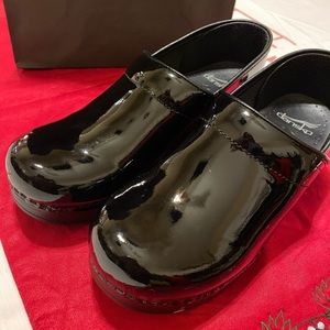 Dansko Professional Black Patent Leather Clogs